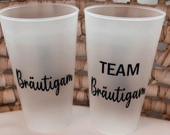 JGA Becher Team Bräutigam mit Name | Personalisiert | Geschenk | Junggesellenabschied