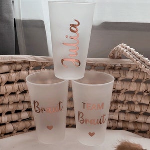 JGA Becher Team Braut mit Name Personalisiert Geschenk Junggesellenabschied Bild 2