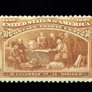 hs&c Scott #239 30 Cent Columbian Rich color. Mint VF H US Stamp