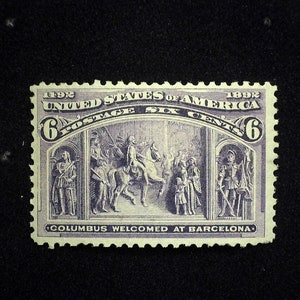 hs&c Scott #235 6 cent Columbian Rich color Mint VF NH US Stamp