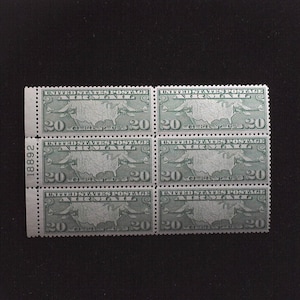 hs&c: #C9 MNH 20 cent Maps Airmail plate block XF US Stamp