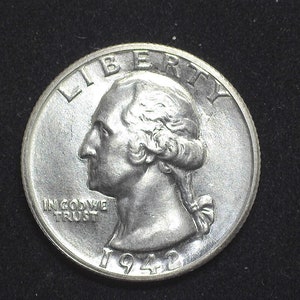 hs&c: 1942 S Washington Quarter BU MS64 - US Coin