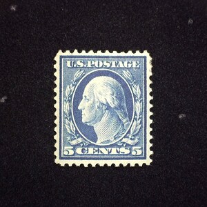 hs&c Scott #335 5c Washington Fresh rich color. Mint XF LH US Stamp