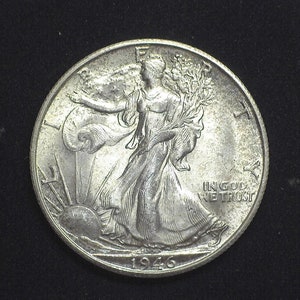 hs&c: 1946 S Liberty Walking Half Dollar BU MS64Gem - US Coin