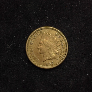 hs&c: 1863 Indian Head Penny/Cent XF - US Coin