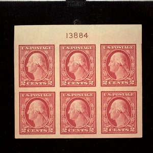 HS&C: Scott #482 Mint 2 cent Washington plate block of six, PL #13884. xf NH Stamp