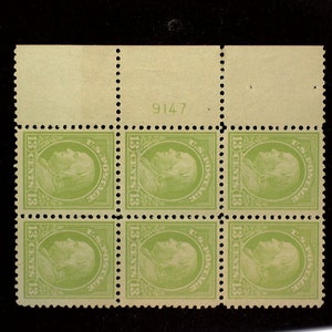 HS&C: Scott #513 Mint 13 cent Franklin plate block of six, PL #9147. Choice! vf NH Stamp