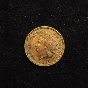 hs&c: 1863 Indian Head Penny/Cent BU - US Coin
