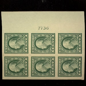 hs&c Scott #481 Mint 1 cent Washington plate block of six PL#7736 A Gem! S NH US Stamp