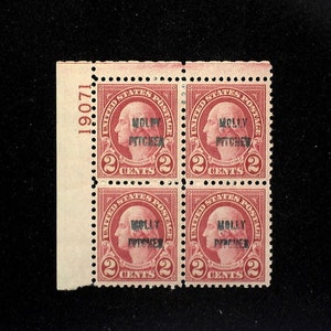 hs&c Scott #646 Mint 2 cent Molly Pitcher plate block of four PL#19071 F/VF H US Stamp