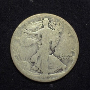 hs&c: 1916 D Liberty Walking Half Dollar G Obverse - US Coin