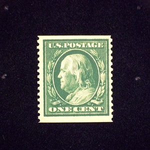 hs&c Scott #387 1c Franklin Mint Vf/Xf NH US Stamp