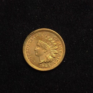 hs&c: 1864 Copper-Nickel Indian Head Penny/Cent UNC - US Coin