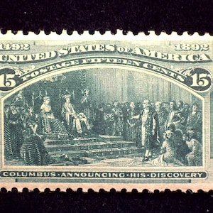HS&C: Scott #238 Mint 15 Cent Columbian Rich color. F/Vf LH US Stamp