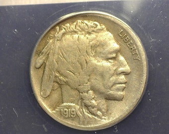 hs&c: 1919 S Buffalo Nickel ANACS VF 20 - US Coin