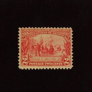 hs&c Scott #329 2 cent Jamestown Rich color. Mint VF NH US Stamp