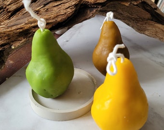 Pear-shaped candles | Pear Pillar Candles | Bees Wax Candles | Natural Candle | Autumn decor