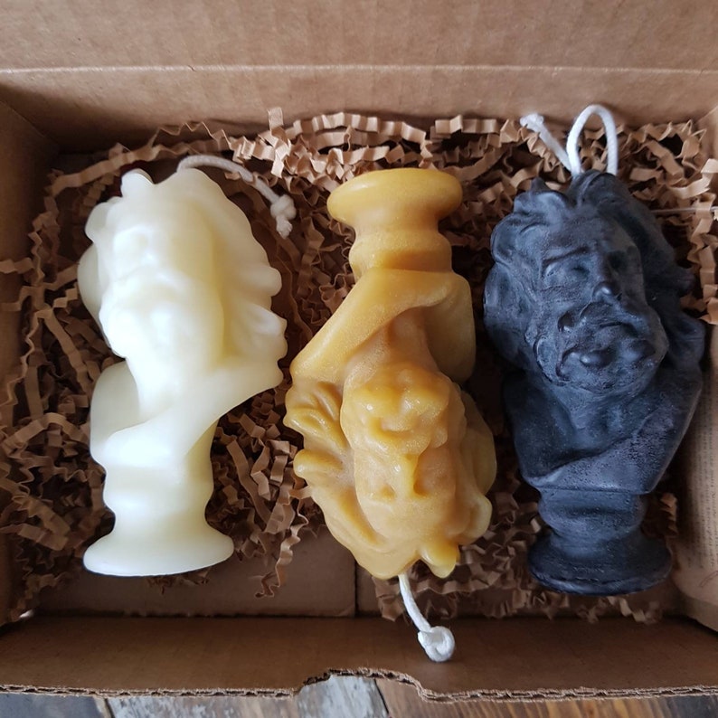 Classic Deco Handmade beeswax Made in Canada Eco friendly Deco Statue of bearded man beeswax candle Home decoration. 100/% pure beeswax
