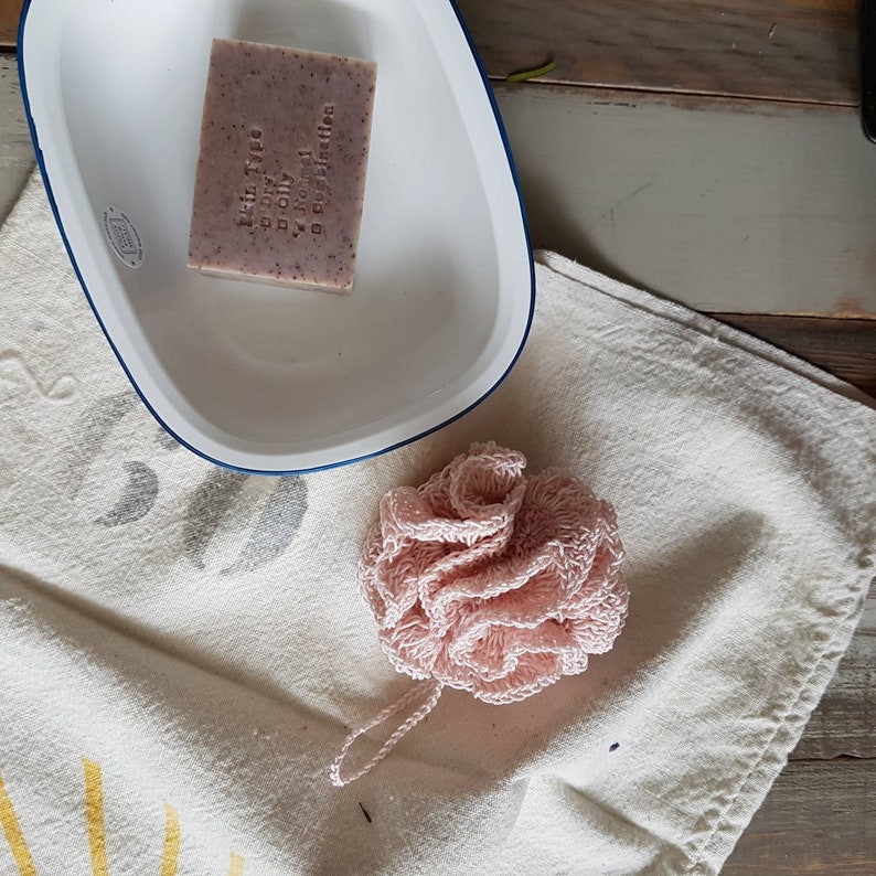 Crochet lace shower pouf for kids bath scrubby ecofriendly Etsy