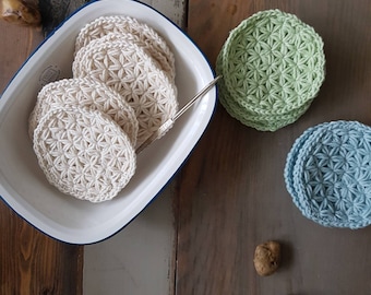 Crochet Cotton Face Scrubbies Set: Eco-Friendly Reusable Cleansing Pads