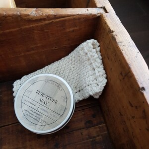 furniture wax, polish with cotton cloth