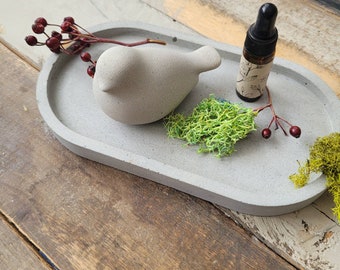 Concrete Bird Oval tray Essential oil Diffuser Set Gift Bird Concrete Ornament Essential oil Blend Concrete Tray Aromatherapy Diffuser