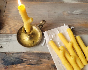 Beeswax Birch Branch Taper Candles - Set of 6 - Rustic Wedding Decor