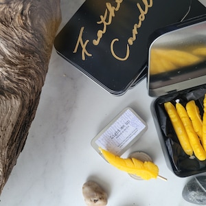 Feather Beeswax Candles - Set of 12 - Spiritual Gift, Hygge Decor