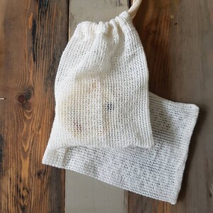 2 cotton mesh pouch, soap saver pouch