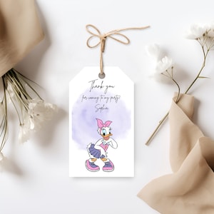 Daisy Duck cadeau étiquette cadeau étiquette de remerciement Mickey carte de remerciement numérique Daisy Duck Kid cadeau d'anniversaire à télécharger Daisy Duck