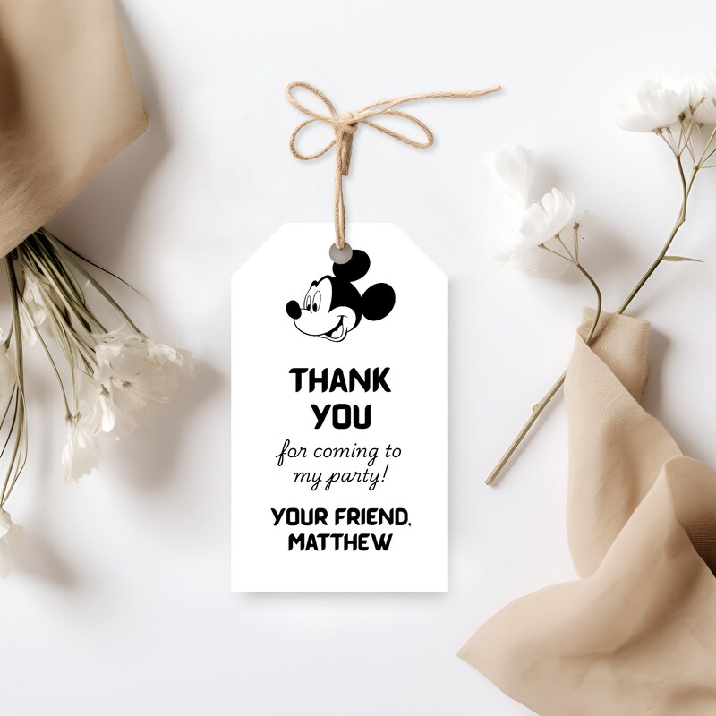 Mickey Mouse Thank You Cards - Etsy