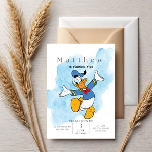 Donald Duck Birthday Invitation Template: Editable Canva Design