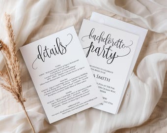 Rustic Bachelorette Party Invitation & Itinerary: Editable Template (Instant Download)