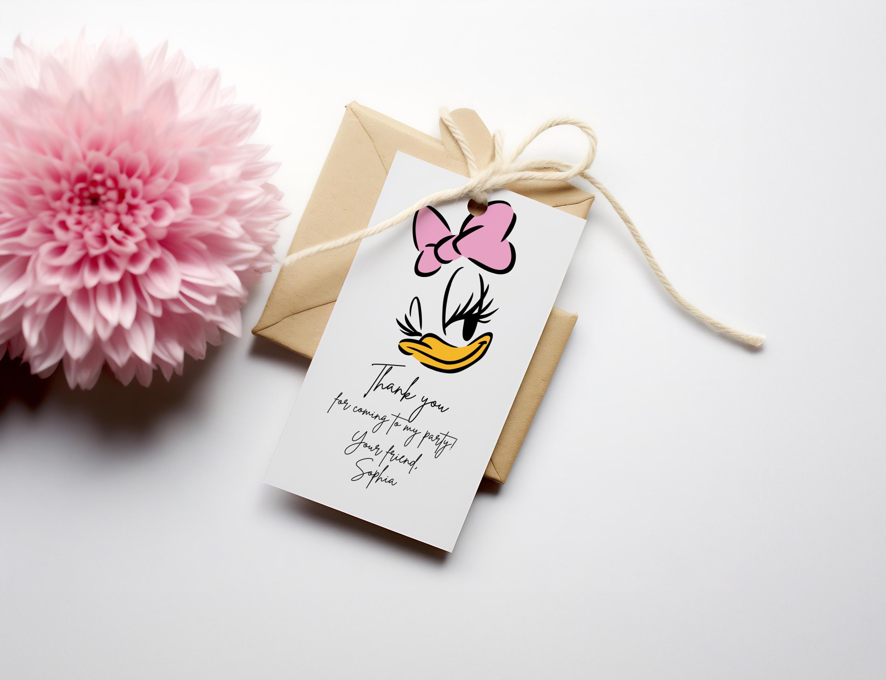 デイジーダックの誕生日パーティーの記念品タグ：DIYサンキューカード（デジタルダウンロード） - Etsy 日本, image size:3000x2302