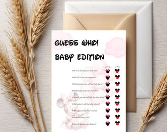 Paquete de juegos para baby shower de Minnie Mouse: Tema rosa, 8 juegos (descarga digital)