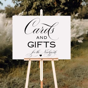 Elegant Wedding Sign – Gifts and Cards Table Sign, Minimalist Template for Reception