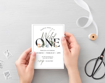 Wild One Birthday Boy Invitation, Wild One Invitation Printable, Safari Wild One Party Invite, Boy Safari Animals Invitation, Wild One