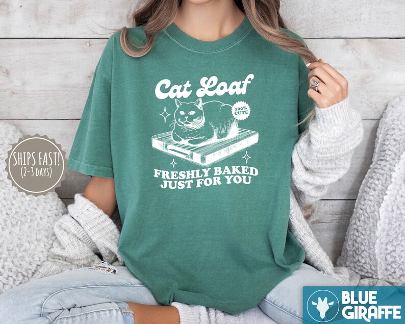 Tshirt chat, chemise couleurs confort chat drôle, t-shirts rétro tendance vintage, t-shirts graphiques pour amoureux des chats, cadeau pour amoureux des chats image 3