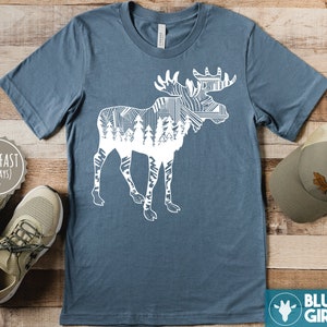 Nature Moose Shirt, Cute Shirt for Women, Moose Shirts, Moose Lover Gift, Gift for Her, Womens Shirt