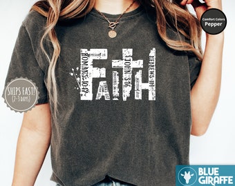 Faith Christian Shirt, Bible Verse T-Shirt, Religious Shirts, Retro Faith T Shirt, Christian Cross Graphic Tees, Genderneutral Adult Tshirts