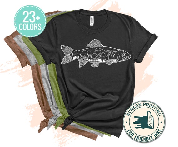Camisas de pesca, Regalo para pescadores, Camisas de pesca, Camisa de  naturaleza, Pesca con mosca, Salmón, Camisetas gráficas, Regalos de pesca -   México