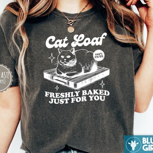Tshirt chat, chemise couleurs confort chat drôle, t-shirts rétro tendance vintage, t-shirts graphiques pour amoureux des chats, cadeau pour amoureux des chats image 2