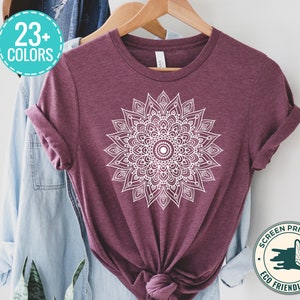 Mandala T Shirt, Mandala Graphic Tee, Cute Spring Shirt, Cute Shirt for Woman, Cute Mandala Shirt, Gifts for Her