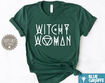 Witchy Woman Shirt, Cadeau voor mystieke vrouwen, Witchy Symbol Tshirt, Hekserij Outfit, Mystieke Mom Gift, Spirituele Vrouwen Tee