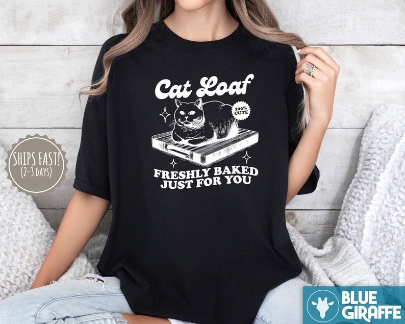 Tshirt chat, chemise couleurs confort chat drôle, t-shirts rétro tendance vintage, t-shirts graphiques pour amoureux des chats, cadeau pour amoureux des chats image 5