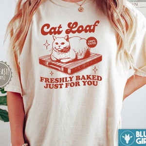 Cat Loaf Tshirt, Funny Cat Comfort Colors Shirt, Trendy Vintage Retro Tshirts, Cat Lover Graphic Tees, Cat Lover Gift