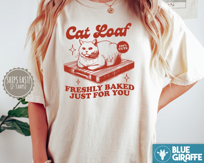 Tshirt chat, chemise couleurs confort chat drôle, t-shirts rétro tendance vintage, t-shirts graphiques pour amoureux des chats, cadeau pour amoureux des chats image 1