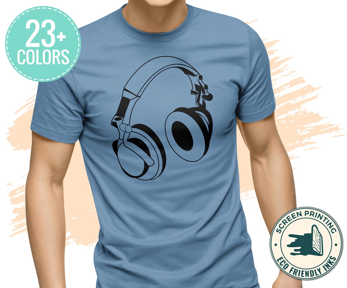Headphones Graphic Tee Headphones Mens T Shirt Husband Gift Etsy