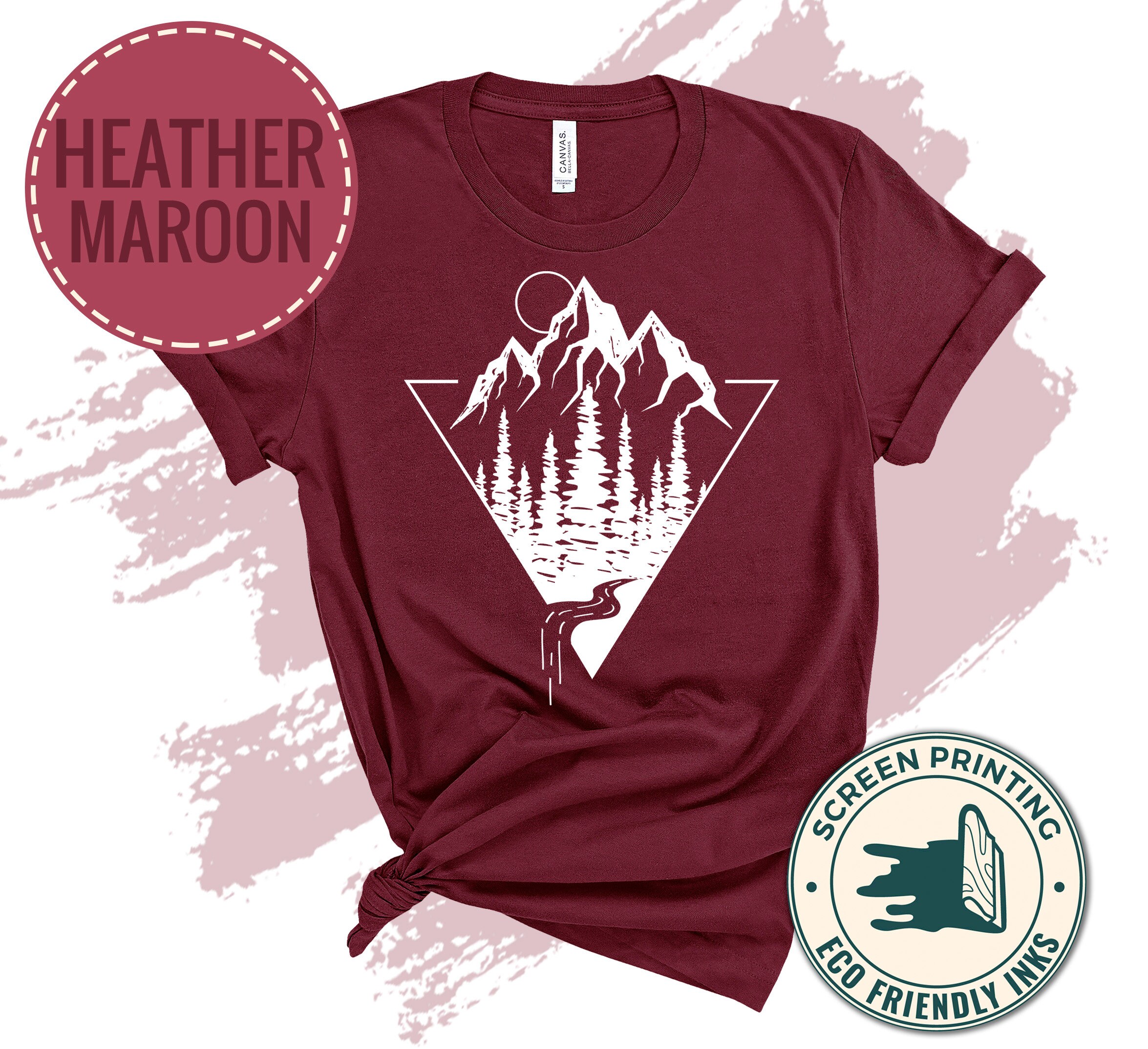 Triangle Mountain Scene Geometric Adventure Shirt Get - Etsy