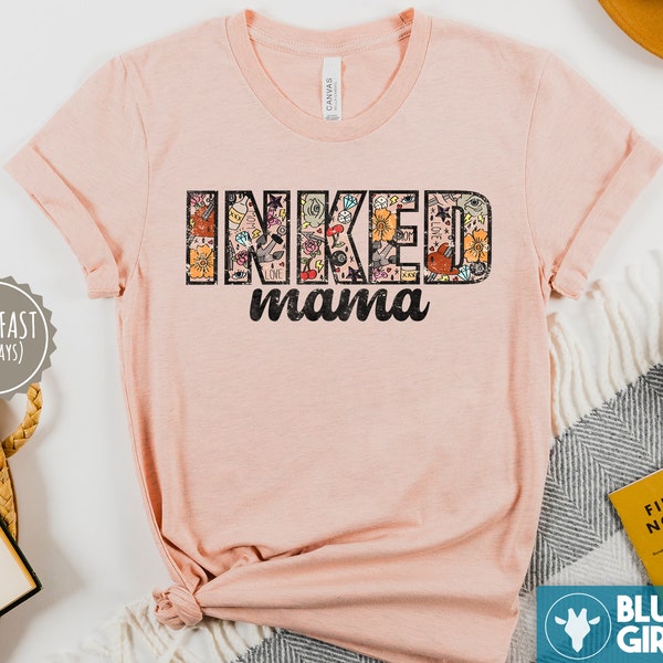 Retro Inked Mama T-Shirt, Tattoo Mom T-shirt, Vintage Mama Shirt, Mom Shirt, Mama Tee, Mom Tee, Inked Mama Tee, Tattooed Mom, Floral Shirt